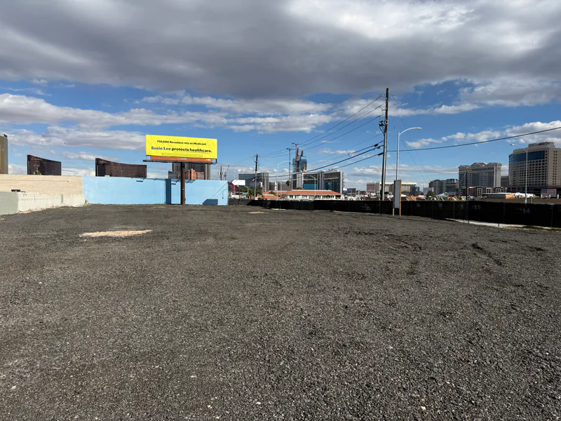 Open graded gravel lot for RV, boat and trailer storage in Las Vegas with secured perimeter fencing